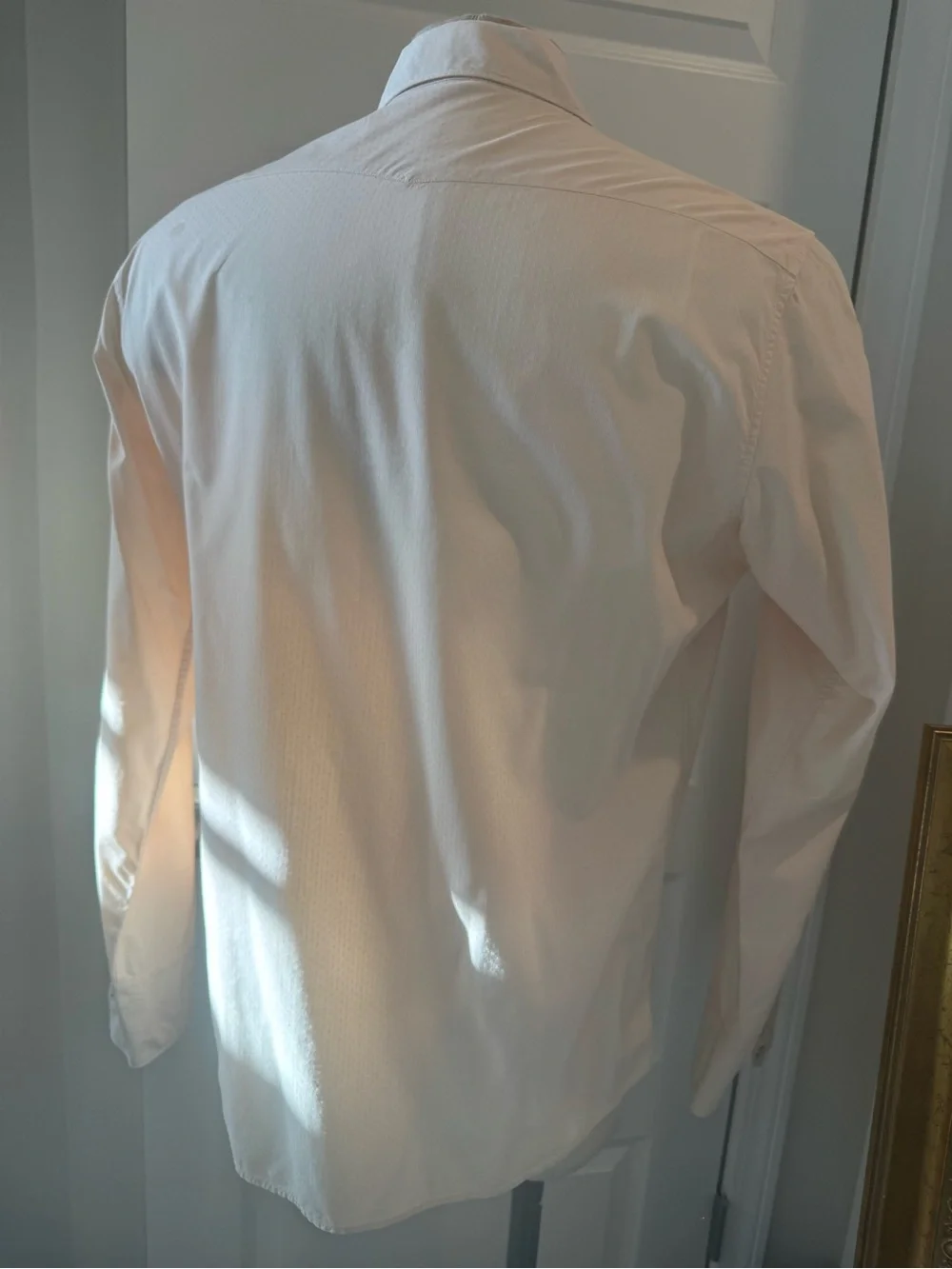 Banana Republic Men's Long-Sleeve Western Shirt in Light Peach Size Medium
